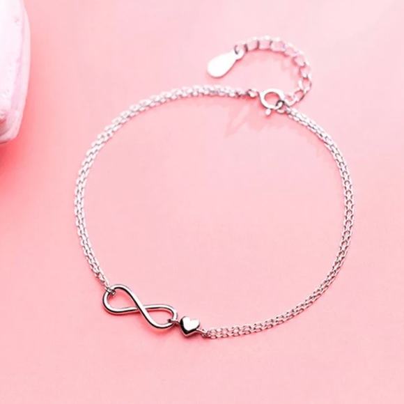 NEW DOUBLE LAYER 925 STERLING SILVER BRACELET, NICE BRACELET, CUTE BRACELET - Picture 4 of 4